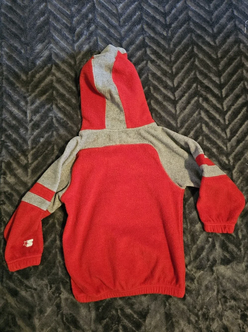 Starter Ohio State Buckeyes Fleece Hoodie Youth Size 5/6 Red Gray Pullover